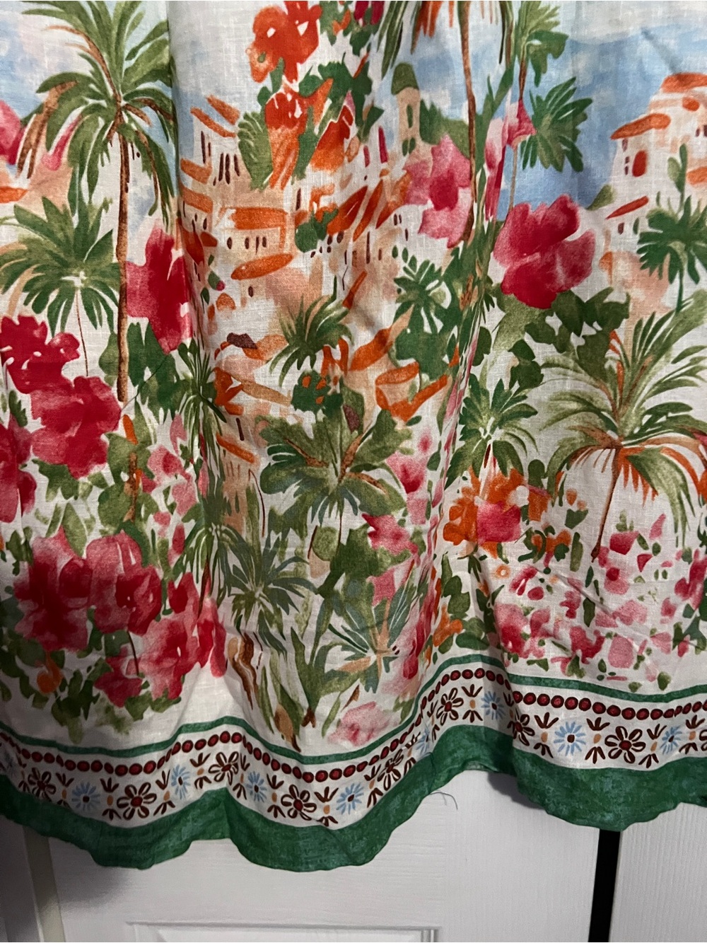 Calypso St. Barth Sky Blue Maxi Skirt with Floral Border - Picture 8 of 8